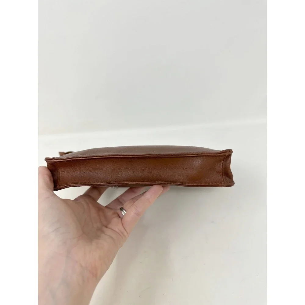 Tano Small Leather Zip Pouch Brown